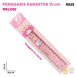 TAIYO Penggaris Karakter 15 cm Sanrio Ruler Lurus Bergerigi Perlengkapan Sekolah Anak Stationery