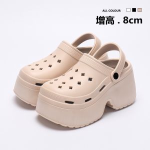 Free Shipping WomenS Height-Increasing Clogs Fashionable Summer Outdoor Wear Thick-Soled 9CM High Heels Non-Slip Beach Sandals Versatile For Any Outfit
