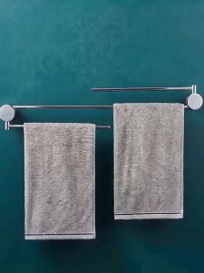 Swivel Towel Rack 180° Rotatable Double Bar Wall Mount Stainless Steel Bathroom Towel Holder Organizer