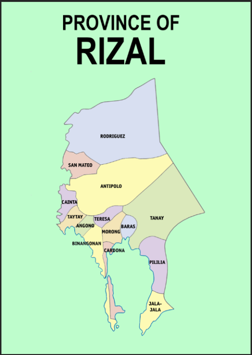 Rizal Province Map Waterproof A4 Laminated Chart | Lazada PH