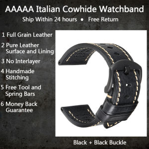 new MAIKES Handmade Genuine Leather Watch Band 20mm 22mm 24mm Black Buckle Soft Watchband For Omega IWC Strap high-quality