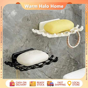 Wall Mounted Soap Holder with Hooks Self Draining Soap Dish Soap Storage Rack Kitchen Bathroom Storage Rack
