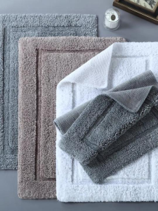 Pure Series 100% Organic Cotton ( Reversible Bath Rug Luxury Hotel & Spa Quality - 80*50CM 800 GSM - Thick High GSM Durable Soft Highly Absorbent - Machine Washable - Teal