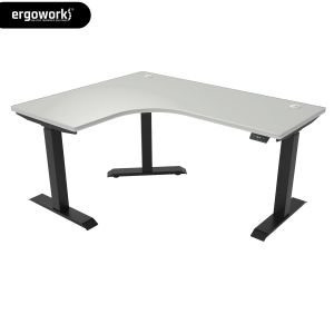Ergoworks Ergonomic Standing Desk | L-Shaped Triple Motor Height Adjustment Standing Desk (1500/600mm x 1200/600mm)