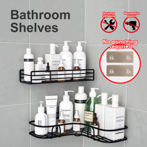 Non perforated toilet rack Shampoo wall rack Bathroom storage corner rack Rak Bilik Mandi Kitchen Wall Sorting Rack