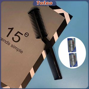 Trimmer Comb Hair Razor Combs Double Edge Hair Cutter Comb Plastic Hair Thinning Comb Professional Haircut Cutting Tool with 2 Blades