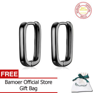 BAMOER Bông Tai Khóa Vuông Bằng Bạc Bông Tai Pháp Cổ Điển Bằng Bạc Ý 925 Cho Nữ Trang Sức Tinh Xảo Tiệc Cưới BSE478