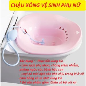 Chậu xông vùng kín aibedochậu xông phụ khoa phụ nữ sau sinh (kèm bộ vòi-2L)