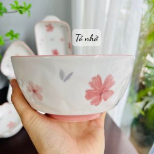 Siêu Sale - Bộ Bát Đĩa Gốm Sứ Decor Bát Ăn Cơm Bát Ăn Chè Chén Dĩa Dễ Thương Sét Bát Đĩa Hoa Gió Dễ thương xinh yêu