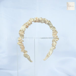 [ HAGGYO ] KIYOWO MEDIUM HEADBAND - Bando kerut anti sakit - bando  aksesoris rambut bahan satin mengkilap