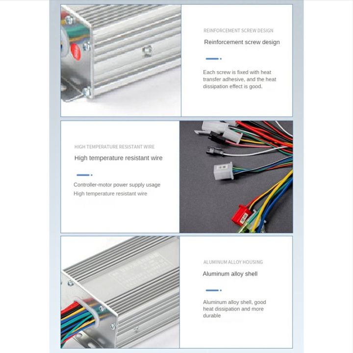 2X 48V 60V 500W Hub Motor Controller 12Mos MAX 30A para Bicicleta EléCtrica E-Scooter