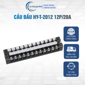 Cầu đấu dây HY-T-2012 12P 20A cầu đấu điện 12 cực Domino đấu dây tủ điện công nghiệp