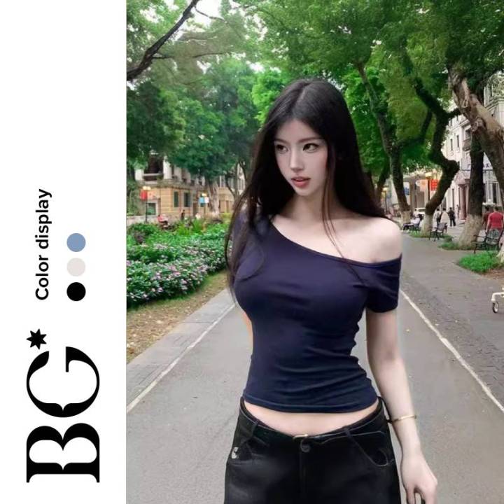 BG World 2024ปแบบใหม่ หวานและเผ็ด เอียงไหล่ แนวโน้ม เสื้อแฟชั่นผู้หญิง ...