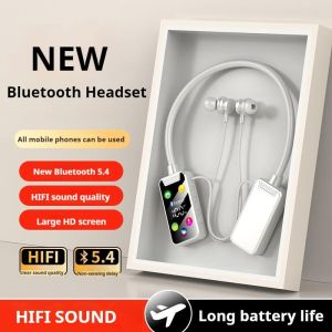 BONINE HD Screen HiFi Sound Neckband Long Battery Life Wireless Bluetooth5.4 Headphones Earphones Sports Gamer Headsets Noise Reduction