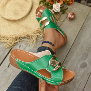 Plus Size Wedge Sandals For Women 25 Summer Sandals Thick-Soled Wedge Peep-Toe Sandals For Women In Stock