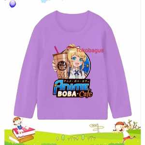 Kaos lengan panjang anak usia 1-12 tahun boba anime gambar DTF printing