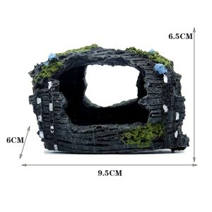 Aquarium Broken Barrel Decorations Betta Fish House Cave Resin Broken Barrel Fish Tank Landscape