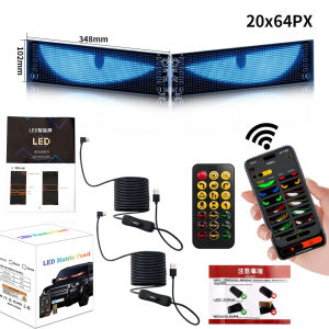 Demon Dynamic Big Eye Lights Animated Eyes for CarFlexible RGB Pixel LED Sign BoardLED Truck Car Dynamic Devil Eye LightAtmosphere Lamp Board Windshield Rectangle Flexible Display Light With APP control
