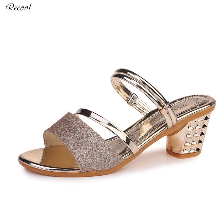 POTTON Women's Peep Toe Block Heel Pumps - Slip On Dress Shoes For Summer, Office, Wedding (Multiple Sizes)