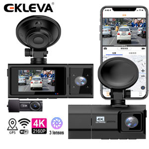 EKLEVA Dash Cam Dual Lens 4K+1K+2K UHD Recording Car Camera Dvr Night Vision Wdr Built-in Gps Wifi motion Detection Sensor