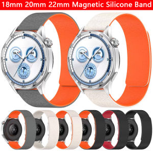 สายรัดแบบซิลิโคน 18mm 20mm 22mm สำหรับ Samsung Galaxy Watch 7/6/5 Active 2 และ Amazfit bracelet สำหรับ HUAWEI Watch GT 5 2e 3