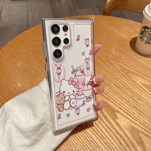 Cartoon Lovely Hello Kitty Mobile Phone Case For Samsung S25 Ultra S24 Ultra S22 S23 Ultra Shockproof Phone Back Cover for Samsung S25 Plus S24 Plus S22 S23 Plus Back Shell