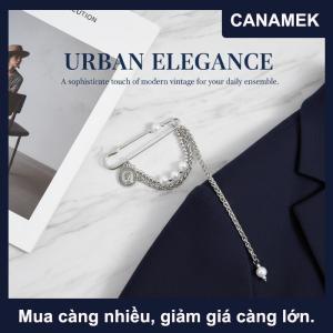 【CANAMEK】 Phóng đại tua dài chuỗi Trâm phụ nữ handmade ngọc trai đa chức năng cố định pin quần áo trang trí nội thất