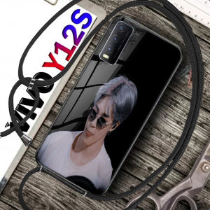 Softcase Kaca + Tali Vivo Y12S Y20 -Casing hp - Case Hp - Case Handphone - Pelindung Hp -Case Kaca - Kesing Hp + Tali - Case - Kesing - sarung HP - Pelindung HP - Case  Vivo Y12S Y20  - Softcase + Tali   Vivo Y12S Y20 - Case Glass -  Softcase Glass