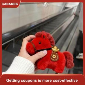 【CANAMEK】 Móc khóa nhung dễ thương hình năm mới mặt dây chuyền búp bê tượng nhỏ hình ngựa