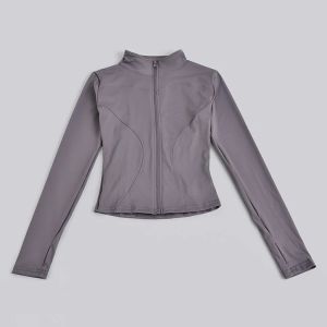 S-3XL Women Full Zip Yoga Jacket Thumb Hole Slim Fit Breathable Athletic Top for Gym Running Workout Training&Daily Casual Wear2026