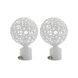 ECOCOKU Durable Decorative Iron Round Hollow Out Curtain Accessories Curtain Rods Head Roman Rod Head Curtain Rods Ends Caps