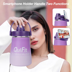 QuiFit 1000ml Bình nước bằng thép không gỉ với ống hút 18/8 304 Cấp thực phẩm BPA Miễn phí cách nhiệt hai vách Bình chân không Bình giữ nhiệt Bình giữ nhiệt Bình giữ nhiệt nóng và lạnh Bình đựng cà phê Uống di động Bình giữ nhiệt Cốc đựng nước Tumbler