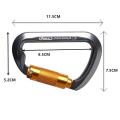 30KN / 3000Kg Aluminum Locking Climbing Carabiner D Shape Auto-Locking Carabiner Hook Twist Lock Carabiner Clips for Climbing and Rappelling. 