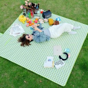 Checkered Fabric Cloth Foldable Camping Picnic Mat Travel Carpet Blanket Waterproof Sand Proof GO