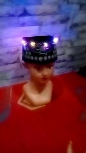 Peci LED Tumbiler rainbow bisa dimatikan juga bisa dicopot peci Haapy peci anak bermain