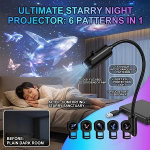 Starry Sky Projection Night Light Ocean Butterfly Whale Theme Galaxy Lamp Creative LED Moon Lamp For Bedroom Decor