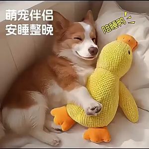 Interactive Pet Toy Duck Shape Squeaky Sound Plush Texture dog and cat activity toy chew and play toy for interactive play and daily enrichment for Cats Dogs and Pet Owners Pet Care