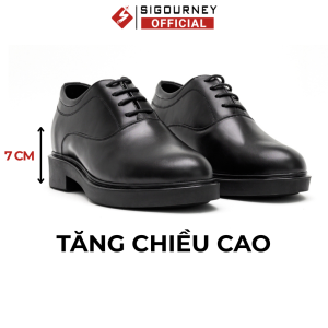 Giày NamTăng Chiều Cao 7cao Dáng Chunky Oxford SIGOUNREY Da Bò Đế Cao Su SIG-50 Bảo Hành 18 Tháng