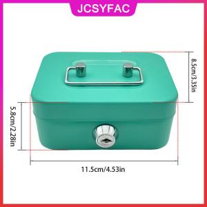 JCSYFAC Tiền an toàn hộp có thể khóa tiền mặt hộp với chìa khóa xách tay Piggy hộp làm bằng kim loại nhỏ an ninh khóa hộp Đồng Xu mạnh mẽ cho trẻ em