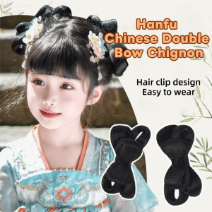 THANKSKY 2Pcs Băng đô Tóc giả cổ trang phục Hanfu Mũ đội đầu Tổng hợp Tóc búi đôi kiểu Trung Quốc Dễ thương Đồ cổ Tóc giả búi cao kiểu công chúa cosplay dành cho các cô gái