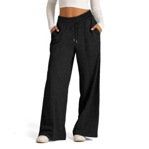 Quần legging rộng Lounge Sweatpants cho nữ rút dây eo cao trang phục năng động baggy lỏng atheltic Quần chạy bộ có túi