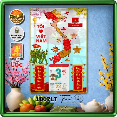 Lịch bản đồ việt nam Lịch Tết bản đồ 34 tỉnh bản đồ Việt Nam Lịch Tết 2026 Đốc Lịch Tết Lịch bloc 1067LT