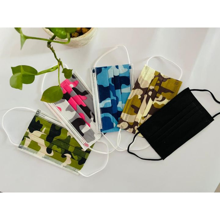 [READY STOCK] 3PLY DISPOSABLE CHILDREN KID COLOR CARTOON MASK BLACK/CAMOUFLAGE (ARMY)/AVENGER