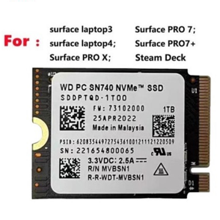 PM991 M.2 2230 1TB SSD NVMe PCIe Gen3 x4 Surface Pro ROG Storage