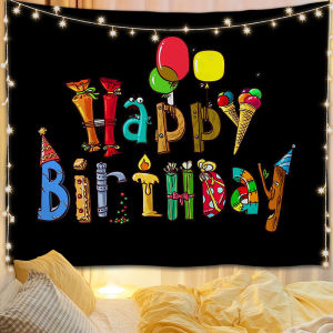 Happy Birthday Backdrop Party Decoration Cartoon Wall Hanging Cloth Poster Pattern Extra Large Room Decoration