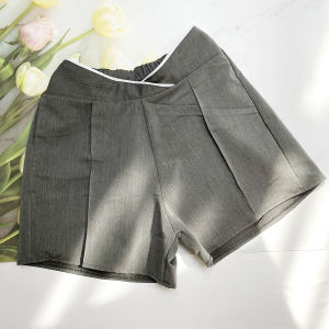 Quần đùi nữ lưng viền trắng 42kg đến 48kg quần short nữ lưng cao vải kaki mềm không co giãn QU23