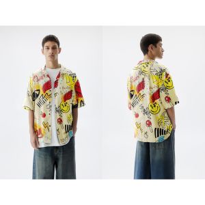 Kemeja Pria/Wanita Dewasa Lengan Pendek | SPOON | Motif - Smiley World