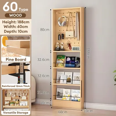 NAIJIA Pegboard Organizer Solid Wood Wall Storage Rack For Decoration 60/80/120CM Hole Board Wall Storage Shelf Rack Wall Storage Board置物架