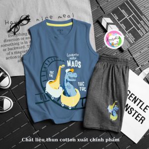 Đồ bộ bé trai size đại xuất kiểu tay sát nách thun cotton vnxk Jennie kids J507