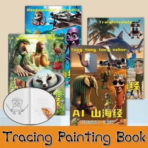 Tung Sahur Italian Art Coloring Book Creative Brain Design Multi-Scene Drawings Party Games Gift for Boys Girls Fans Collection